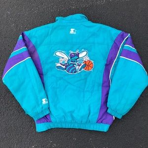 Vintage NBA Charlotte Hornets Blue Puffer Jacket L